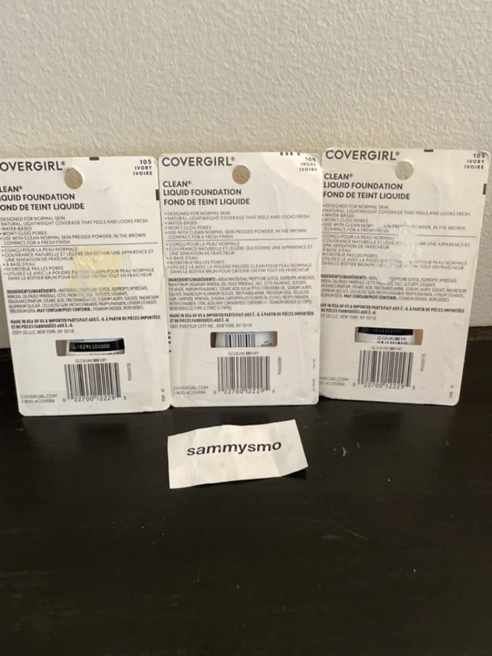 Covergirl Clean Liquid Foundation # 105 Ivory, 1 oz., x3 DISCONTINUED